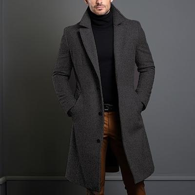 Herren Wintermantel Mantel langer Trenchcoat Outdoor Alltagskleidung Herbst Winter Oberbekleidung Kleidung Mode Streetwear schlichtes Revers zweireihig
