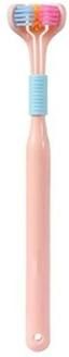 Uplifted Finds Three Sided Ultra Soft Toothbrush With Fine Bristles For Gentle Oral Care Cleaning pink
