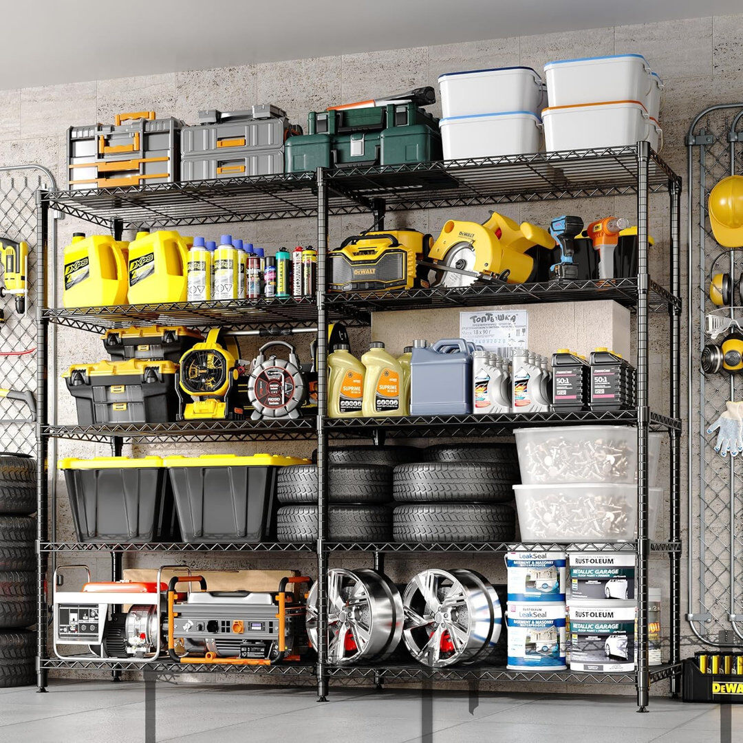 Rio 35 cm W Steel Storage Rack Matte Black 179cm H x 35cm W x 150cm D