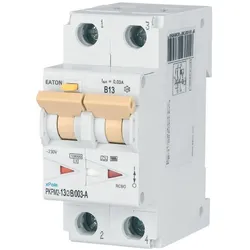 Eaton 108106 FI/LS Kombination, 13 A, 30 mA, LS-Charakteristik: B, 2p, FI-Charakteristik: A PKPM2-13/2/B/003-A