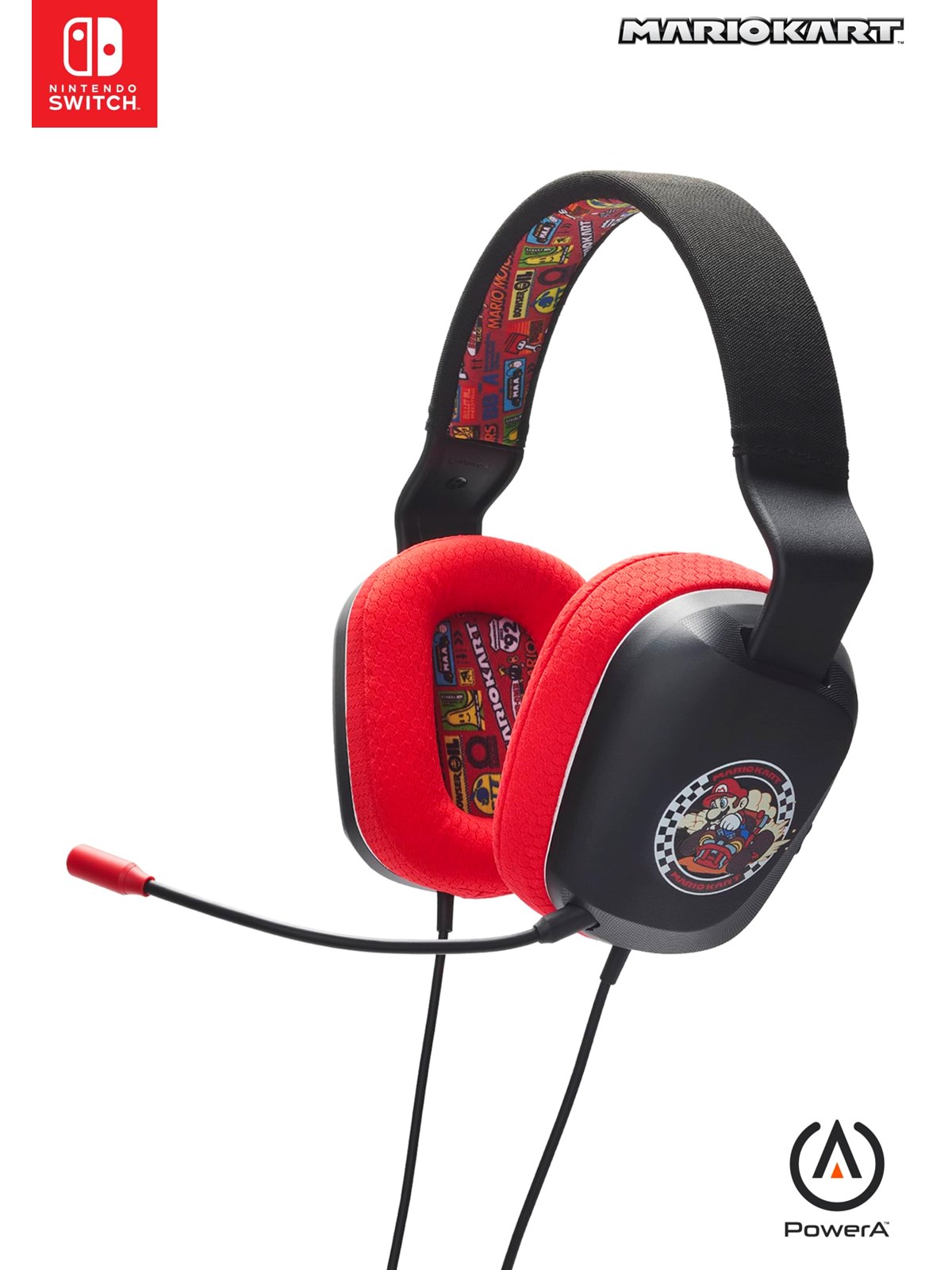 PowerA Wired Stereo Headset for Nintendo Switch - Mario Kart Rivals