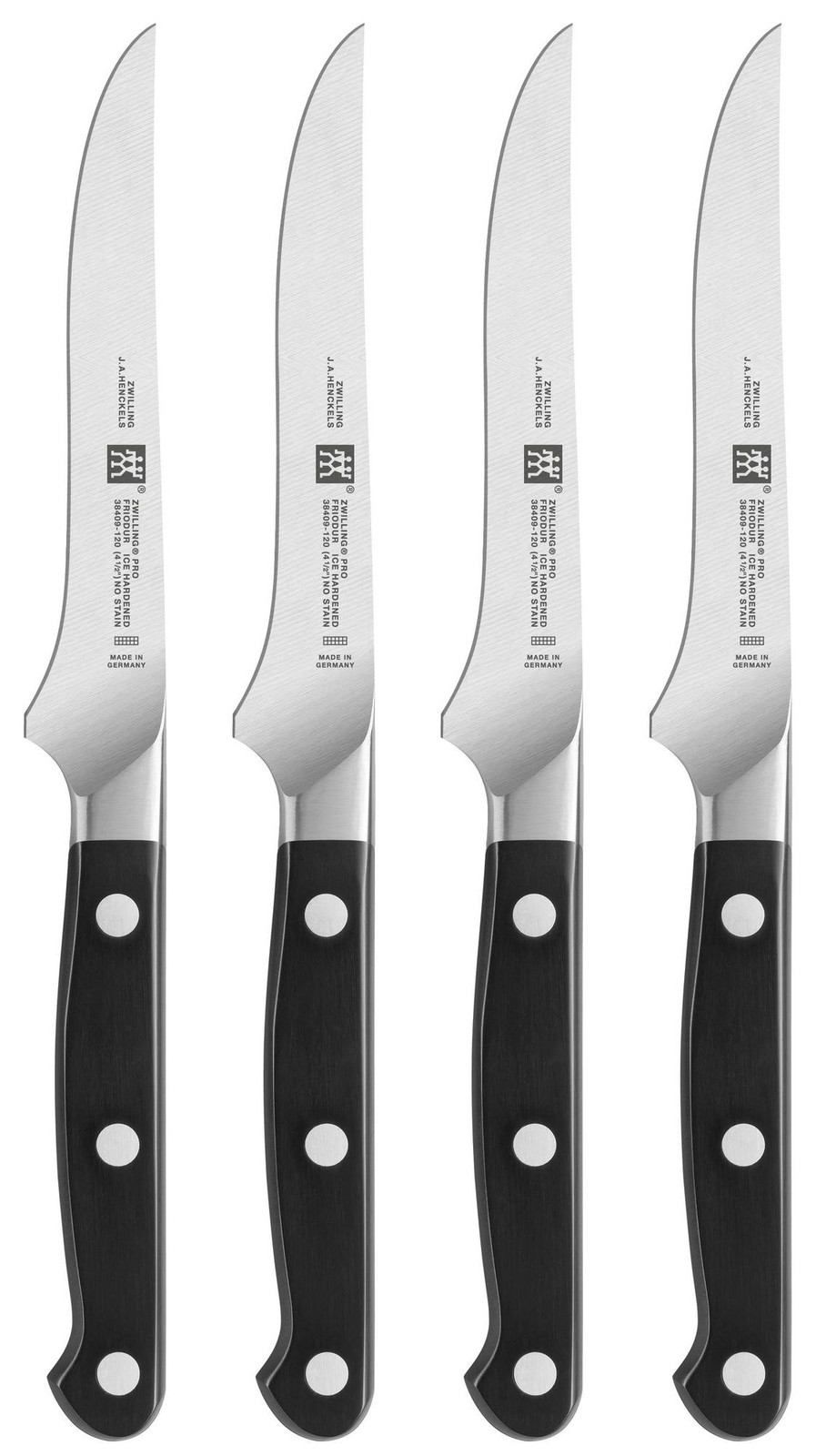 ZWILLING Pro 4-delige messen set in roestvrij staal en zwart kunststof