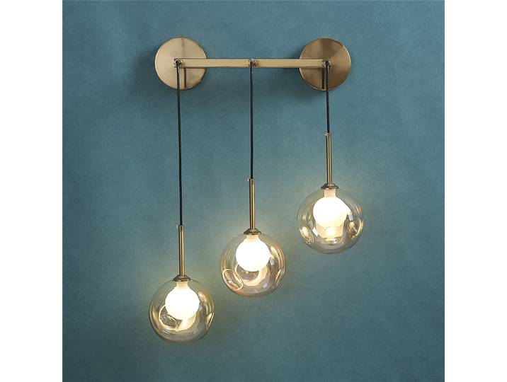 Applique murale en verre américain moderne minimaliste salle à manger applique murale Style nordique maison personnalité créative multi-têtes miroir lampes