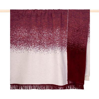 Wohndecke PAD "OMBRE", rot (burgundy), B:150cm L:200cm, Baumwolle, Polyacryl, Wohndecken, Wohndecke, Sanfter Farbverlauf mit moderner Ausstrahlung – ein Hauch von Farbe