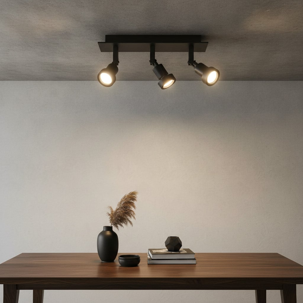 Artdelight Tech 3-lichts opbouwspot zwart aluminium