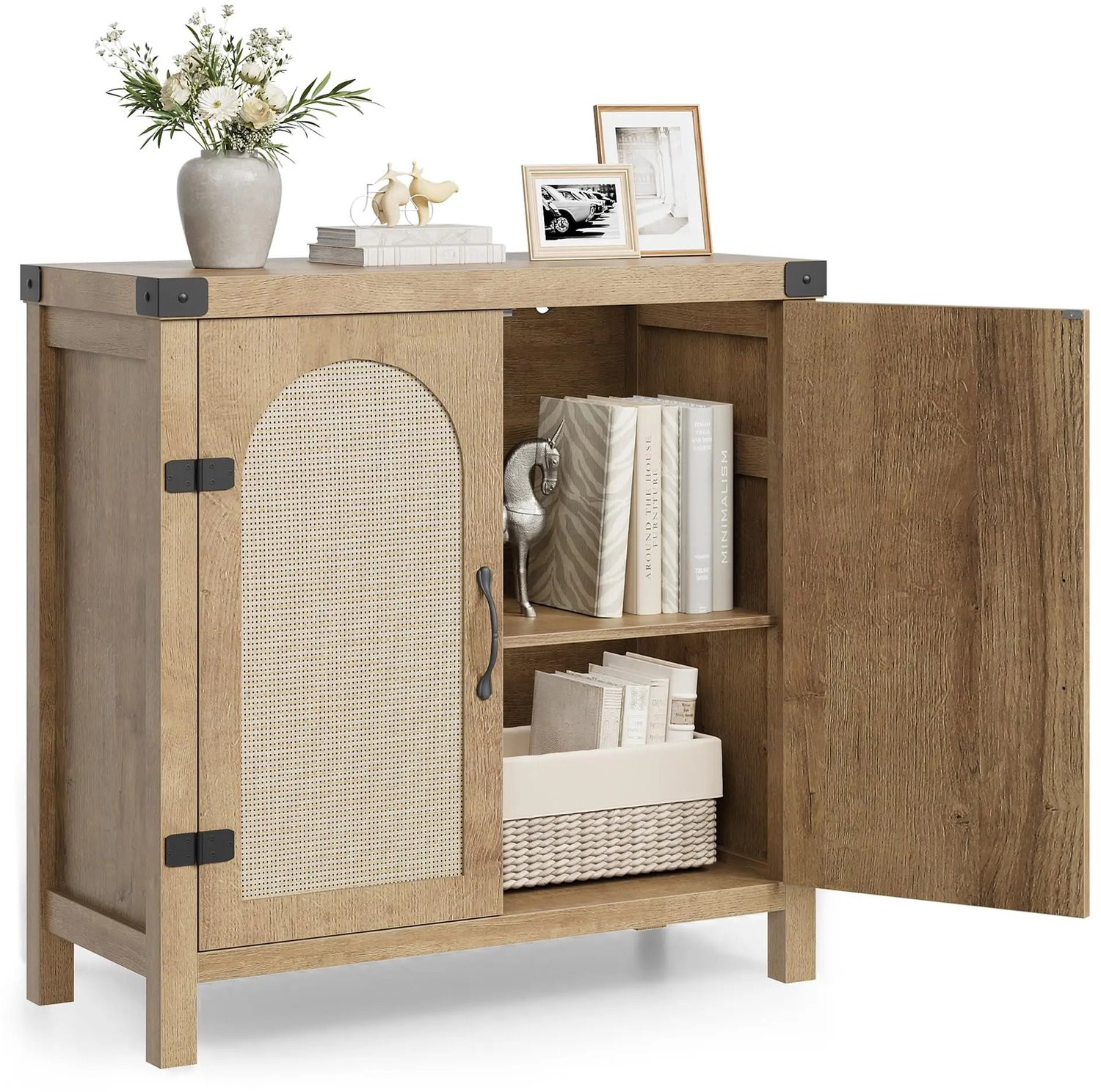 Gudalio Dressoir van Hout en Rotan in Bruin