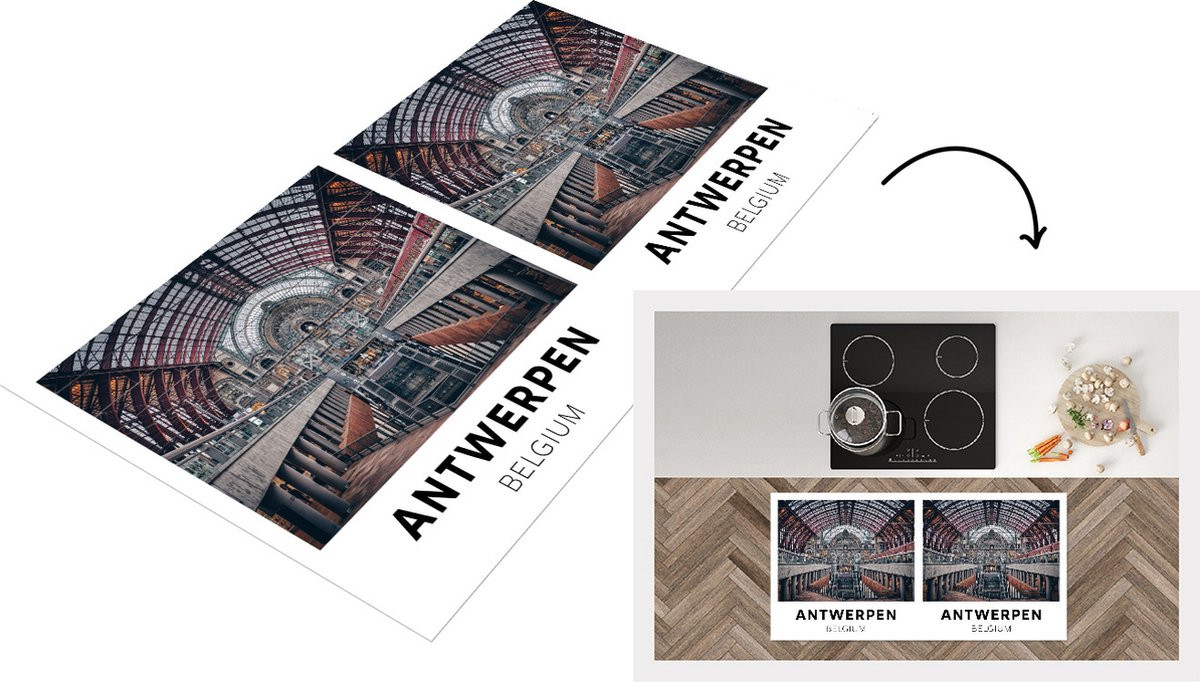 KitchenYeah Keukenloper van vinyl, rechthoekig