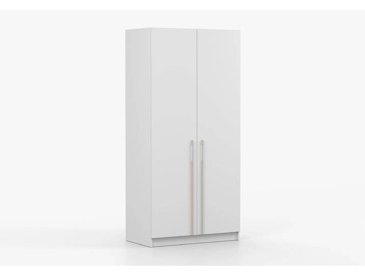 Drehtürenschrank ROSA 2D 100 cm Weiß Weiß Kaschmir