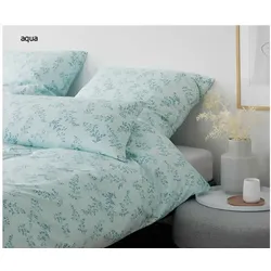 Elegante Bettwäsche Maddie - 135x200 cm + 40x80 cm	aqua