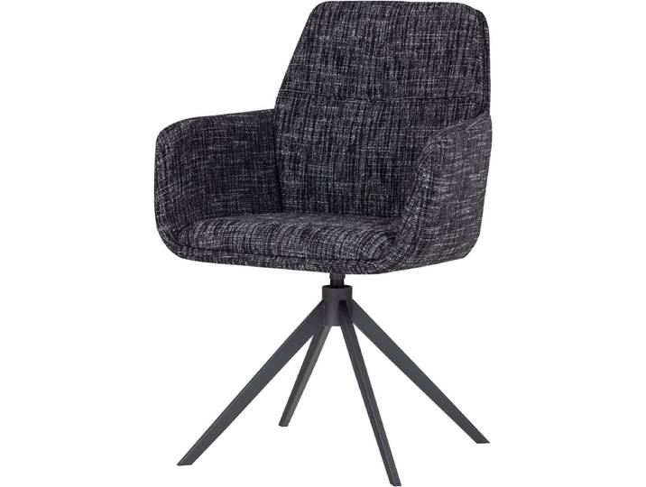 WOOOD Grant Eetkamerstoel Met Armleuning - Melange - Zwart - 88x61x63