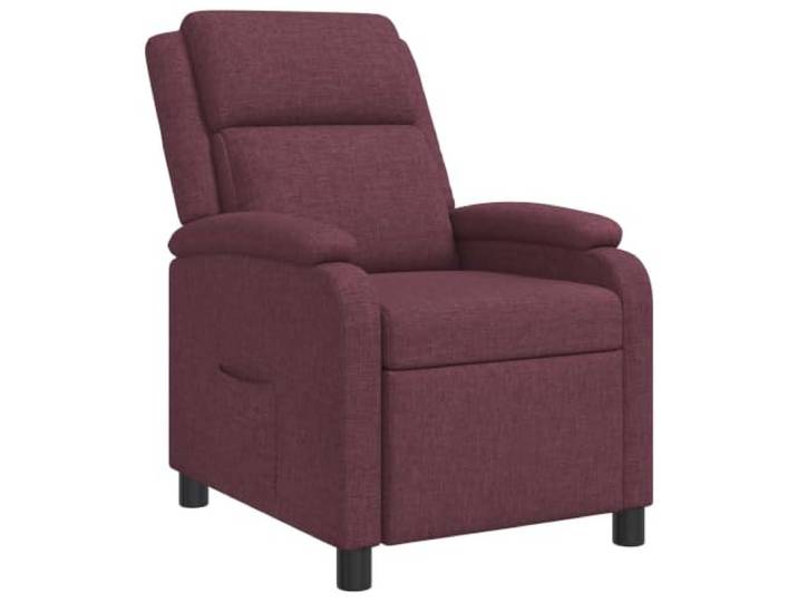 Relaxsessel Lila Stoff Mit Verstellbarem Neigungswinkel Metall und Holz Gestell, 115° bis 160° neigbar, pflegeleichter Polyesterbezug, Wohnzimmer und Arbeitszimmer