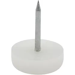 WAGNER Nagelgleiter/Möbelgleiter 4tlg. - Ø 18 x 6/25 mm, Kunststoffgleiter weiß zum Nageln, für robuste Böden - 15091799
