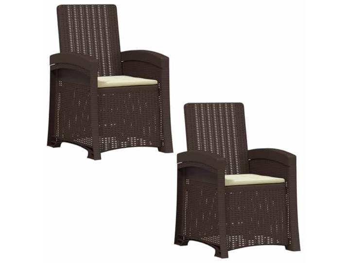 ZQQLVOO Liegesessel Garten Rattan-Optik 2 Stück Braun Creme Verstellbare Rückenlehne, Wetterbeständig, Polypropylen, Für Terrasse Balkon