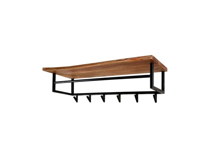 Kawola Garderobe Nerea Schwarz Akazie, Metall, Rechteckig, 100x27x33 cm, Garderobe, Garderobenpaneele, Wandgarderobe