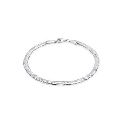 Armband KUZZOI "Flach Elegant Schlangenkette Fischgräte 925 Silber" Gr. 21, silber, Armbänder, Herren, 21cm, ohne Stein, Silber 925 (Sterlingsilber), Armband