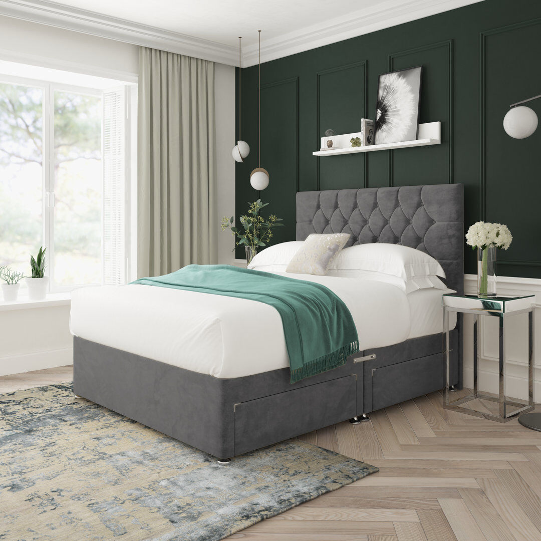 17 Stories Upholstered Divan Bed Armour Kingsize (5')
