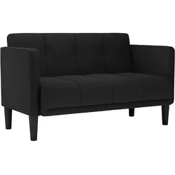 vidaXL Zweisitzer-Sofa Schwarz 111 cm Stoff