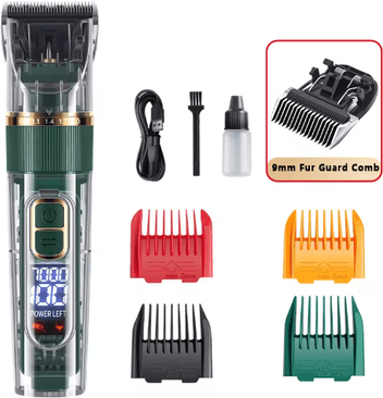 Inspire Picks Professional Rechargeable Dog Clipper Pet Grooming Trimmer For Dogs & Cats green 9mm Set