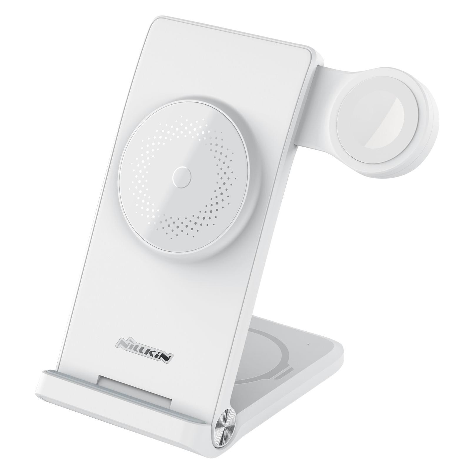 Nillkin PowerTrio 3in1 kabelloses Ladegerät MagSafe für Apple Watch Weiss (MFI) (15 W) (57983112830)