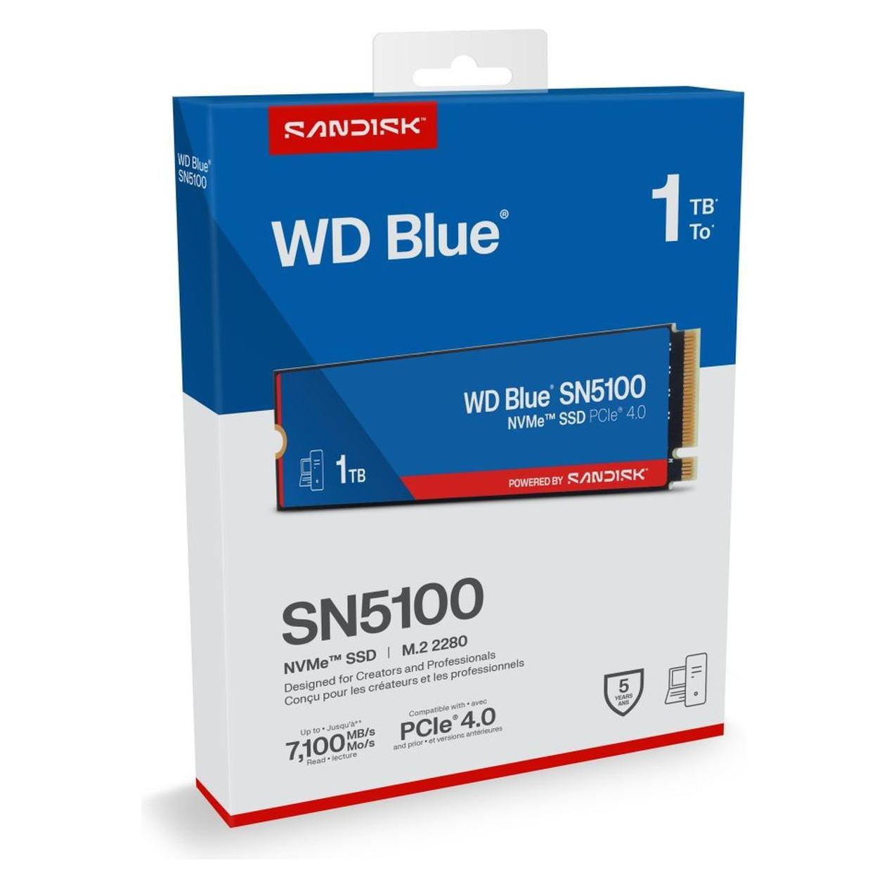 WD Blue SN5100 powered by SANDISK - Retail (1000 GB, M.2 2280) (WDBS4F0010BNC-WRSN)