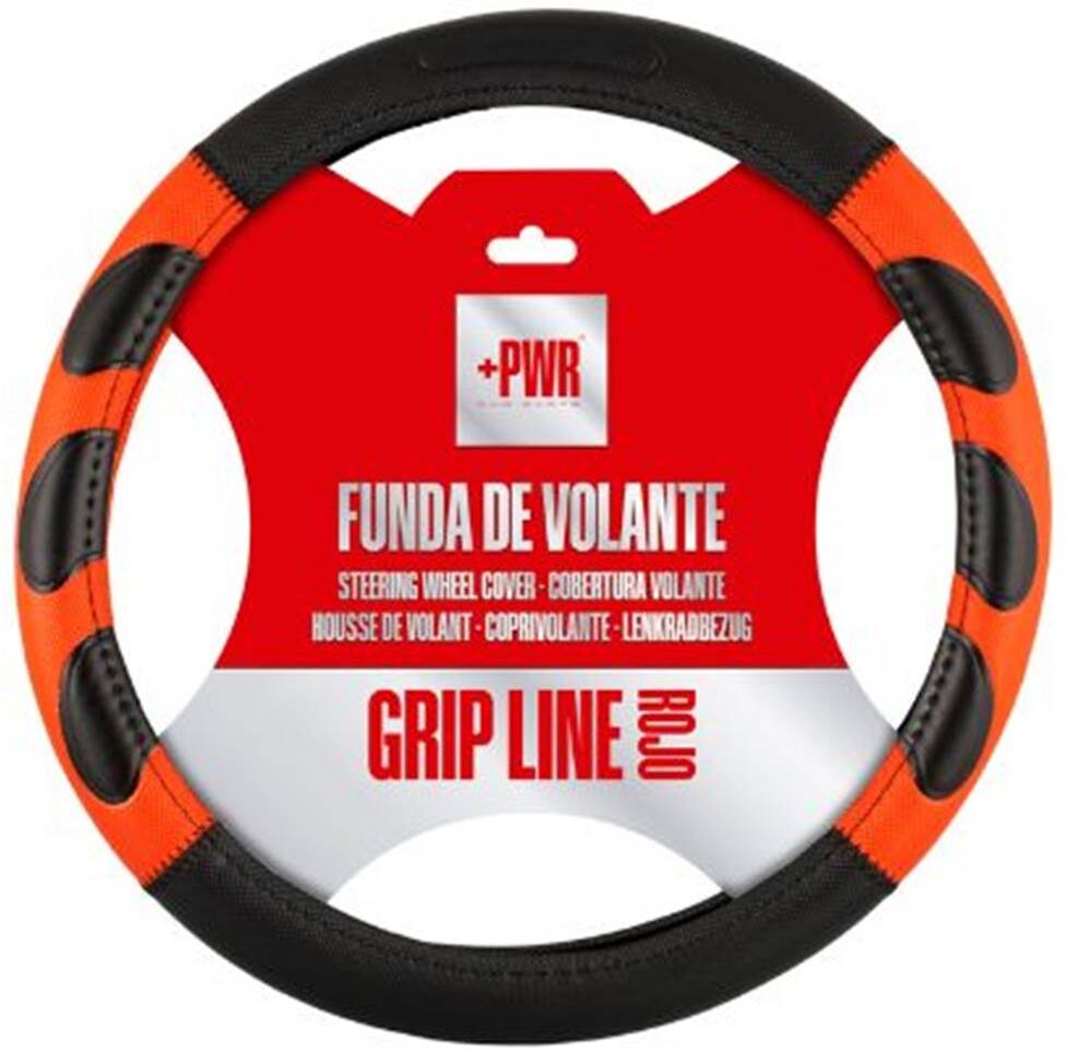 Plus Power Cobertura do volante Grip Line vermelha