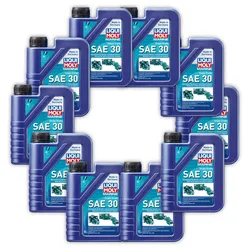 10x Motoröl LIQUI MOLY 25065 Marine Single Grade SAE 30 Boot Schiff 1 Liter