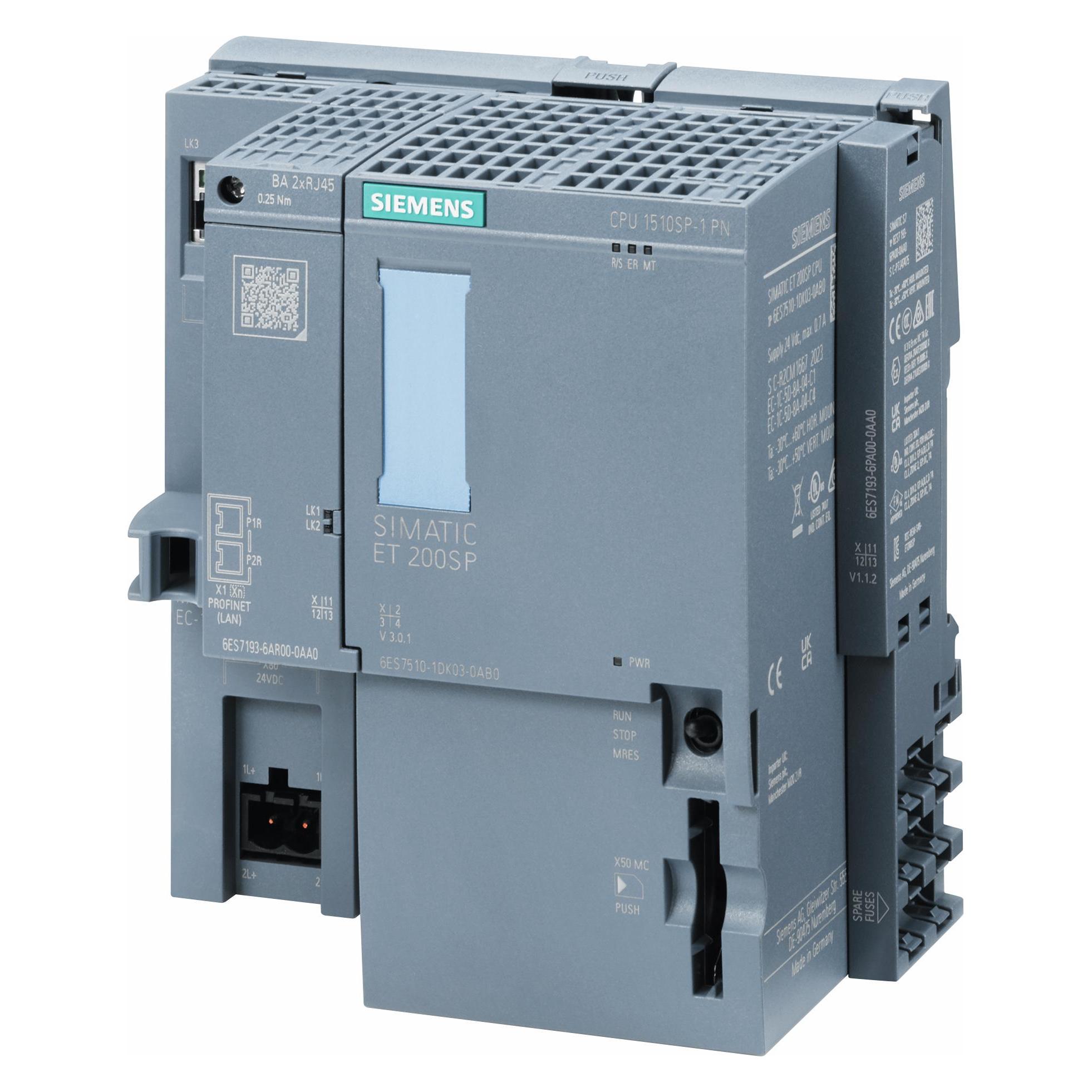 Siemens SIMATIC DP6ES7510-1DK03-0AB0CPU 1510SP-1PN f.ET200SP 200KB+1MB Daten (6ES75101DK030AB0)