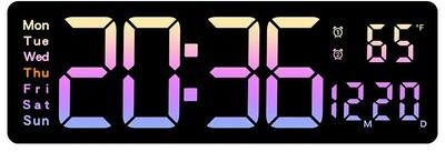Snug & Styled Smart LED Wall Clock With Remote Control, Countdown Timer & Large Digital Display a Pink