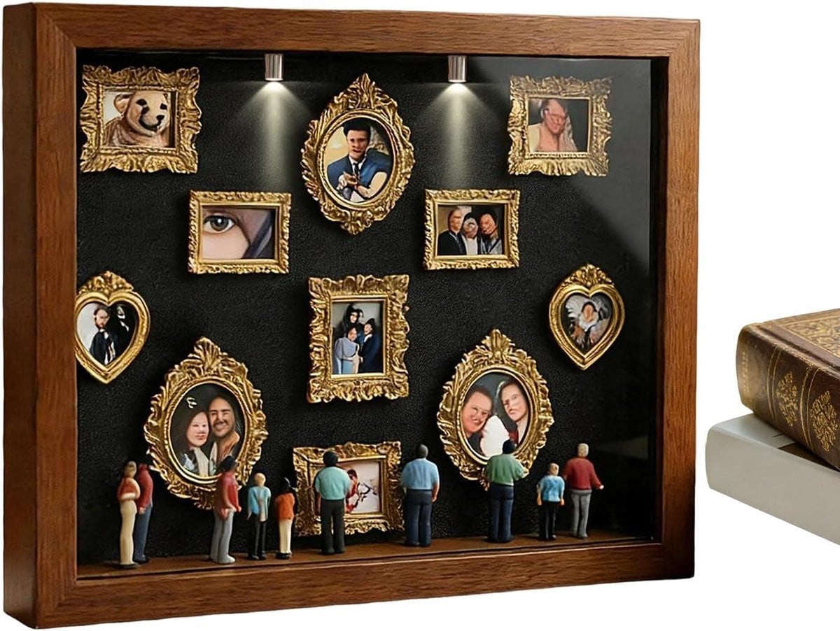 Museum Displayframe Bruin - Set van 11 Lijsten voor Miniatuur Decoratie en Herinneringen