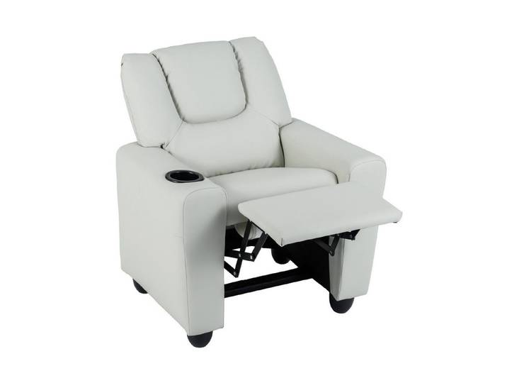 KOMFOTTEU Kindersofa, Kindersessel mit verstellbarer Fußstütze & Getränkehalter