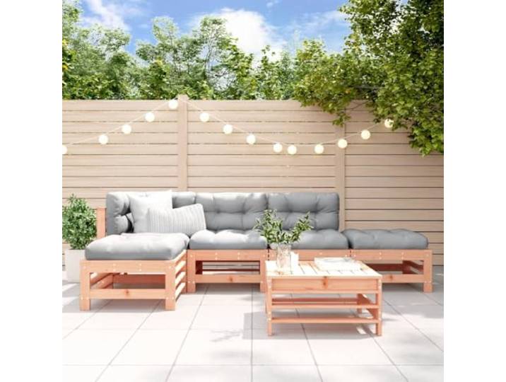 Bois massif douglas lattes design terrasse famille 51.53 bruns Salon de jardin 6 pcs bois massif douglas, canapé modulable avec repose-pieds, ensemble terrasse résistant aux intempéries