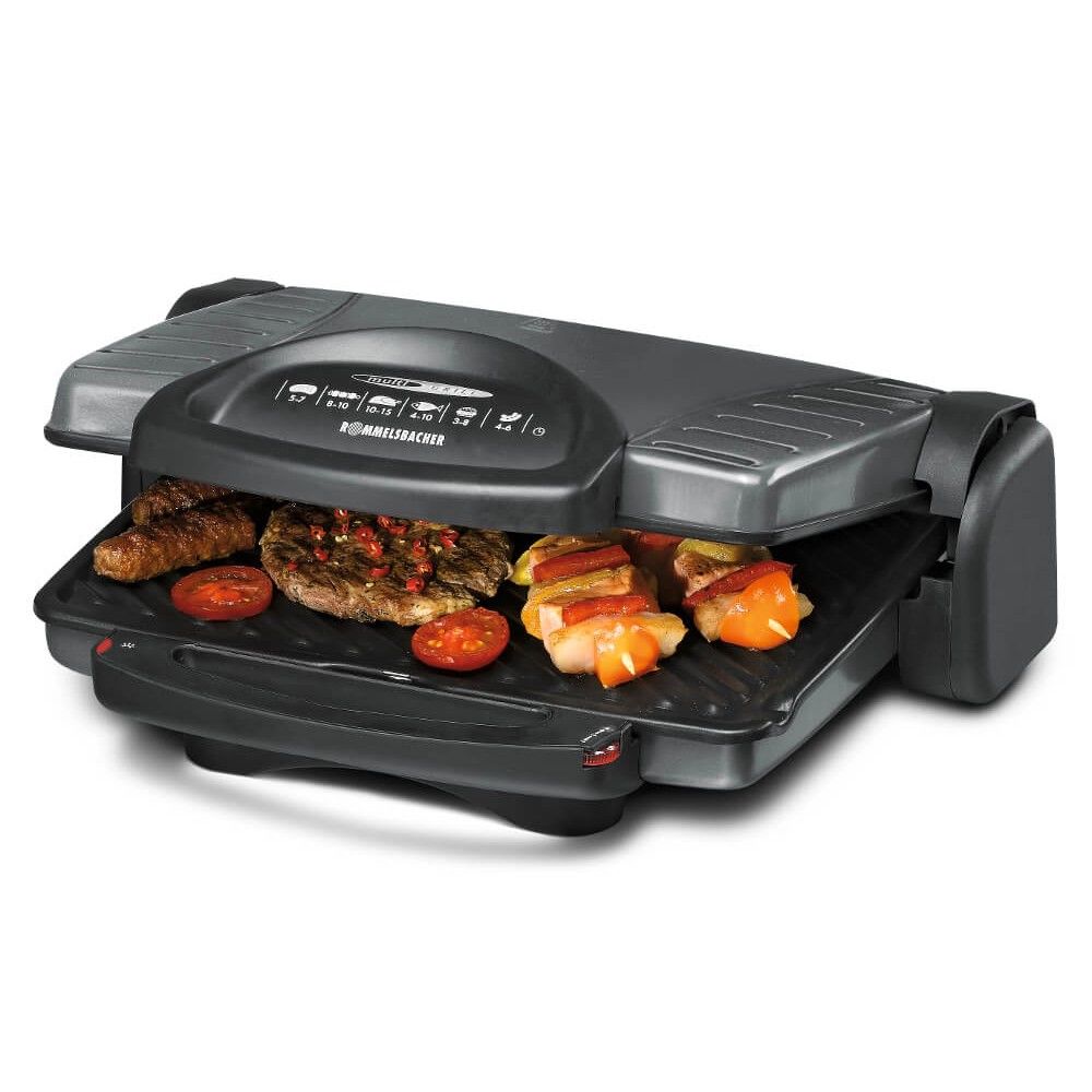 Rommelsbacher KG1800 Kontaktgrill 2 Zone(n) 1800 W mit 330 x 220 mm Fläche (Anthrazit, Metallisch) KG 1800