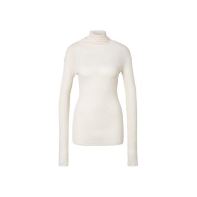 Langarmshirt REPLAY "Replay Shirt Langarm", Damen, Gr. M, eggnog, 100% Baumwolle, unifarben, slim fit, Rundhals, Shirts Langarmshirt