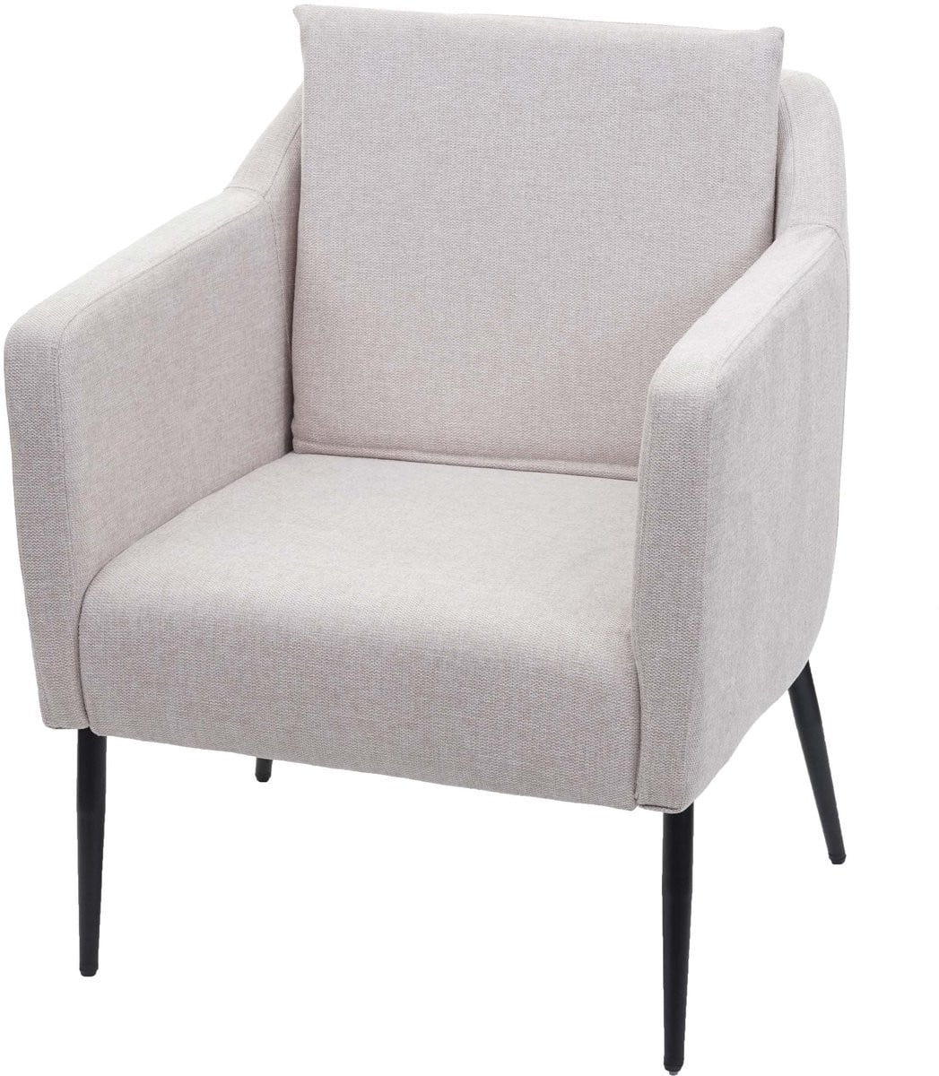 Moderne lounge fauteuil MCW-H93a in crème-beige textiel