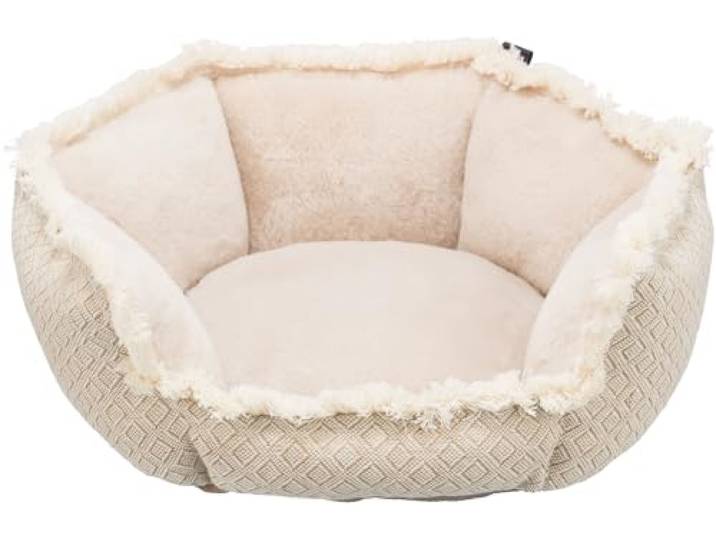 Trixie Hondenbed Boho, zacht en wasbaar, pluche details, 65 x 65 cm, beige