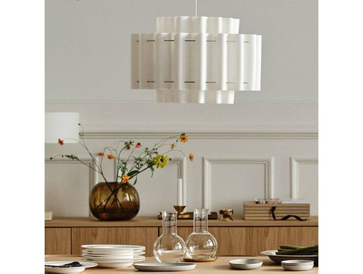 Luminaire suspendu pour la décoration intérieure, style nordique minimaliste Wabi Sabi, en tissu, pour salon, salle à manger, chambre à coucher
