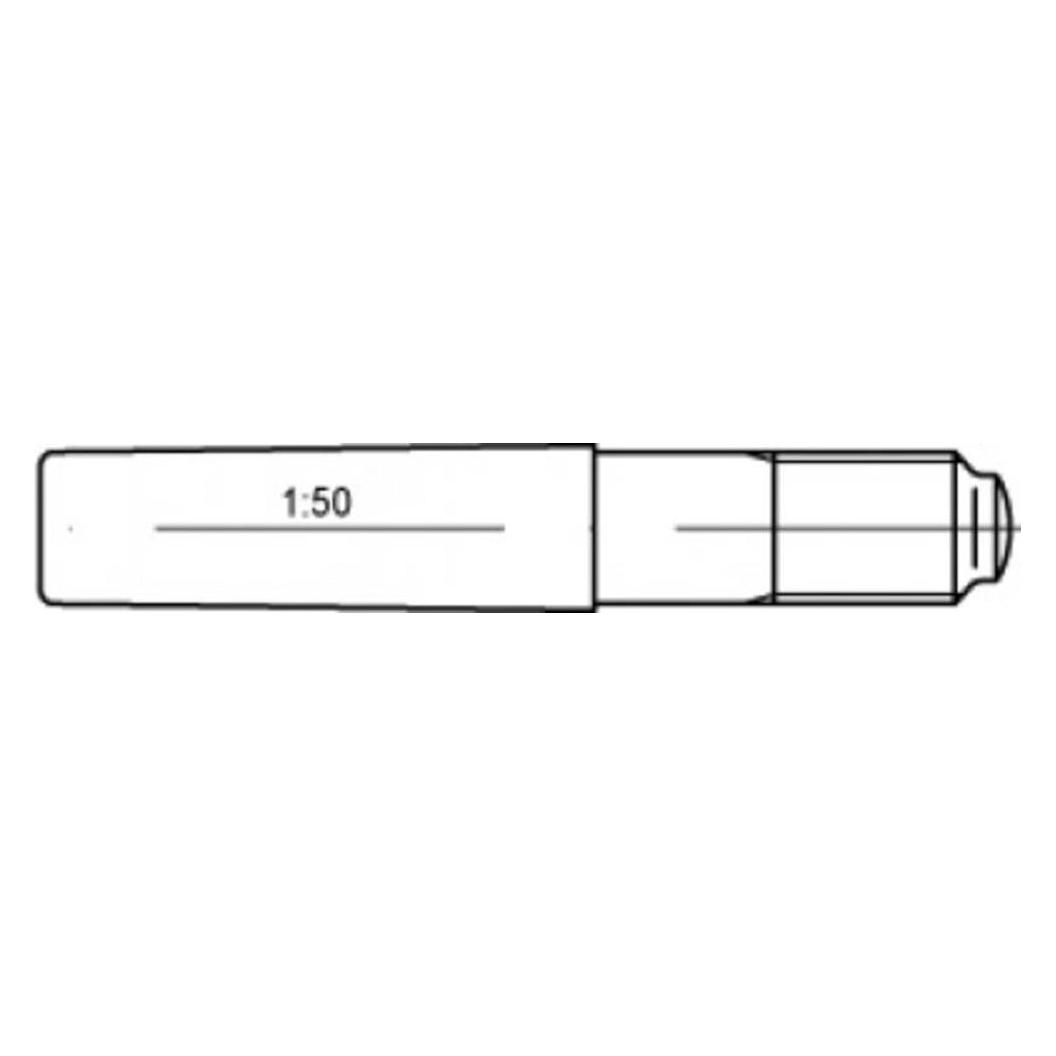 Toolcraft Stahl ungehärtet Kegelstifte mit Gewindezapfen und konstanten Zapfenlängen, Kegel 1: 50 Abmessung (10 Stk., 120 mm) (TO-9985053)