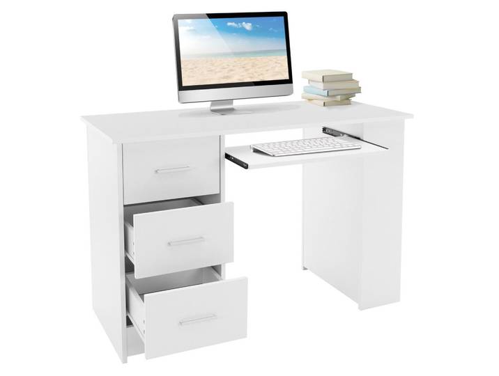 Ml-Design Schreibtisch, Weiß, 49x75x110 cm, Büromöbel, Schreibtische, Schreibtische