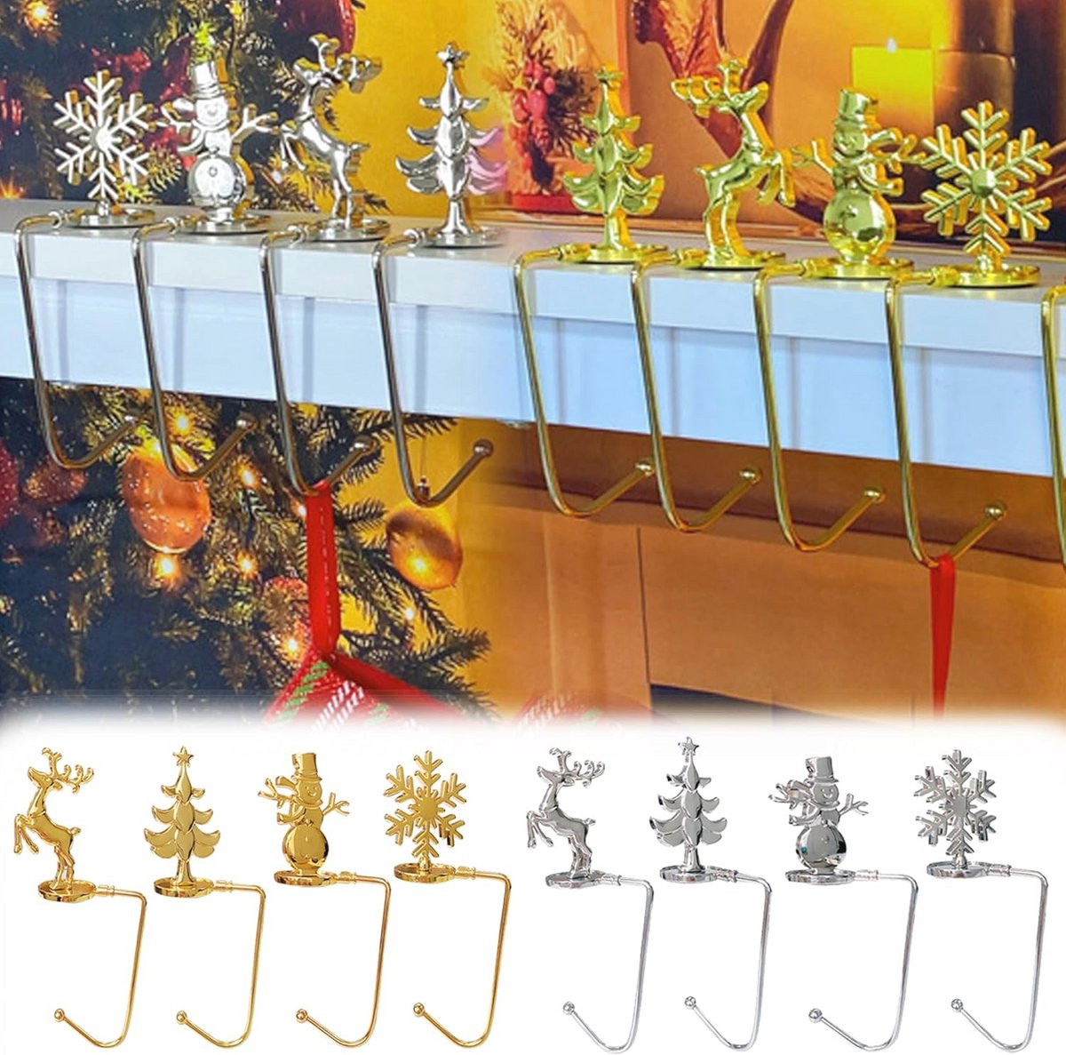 Set van 8 opvouwbare handtashaken voor tafel en restaurant
