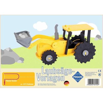 PEBARO 357S - Laubsägevorlage Radlader, 1 Platte, Größe DIN A4