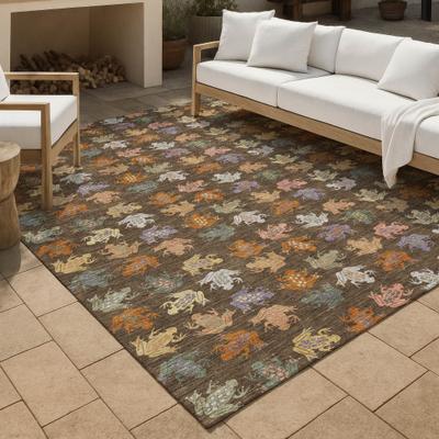 Addison Rugs Machine Washable Indoor/ Outdoor Modern Frogs Chantille Rug