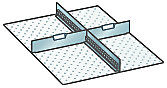 LISTA Einteilungs-Set für Schubladenmaße 459 x 612 mm, Schlitzwände und Trennbleche zur flexiblen Unterteilung, 1 Schlitzwand, 2 Trennbleche, Fronthöhe 75