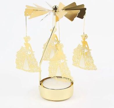 Inspired Living Enchanting Rotating Christmas Candle Holder And Candle Carousel princess