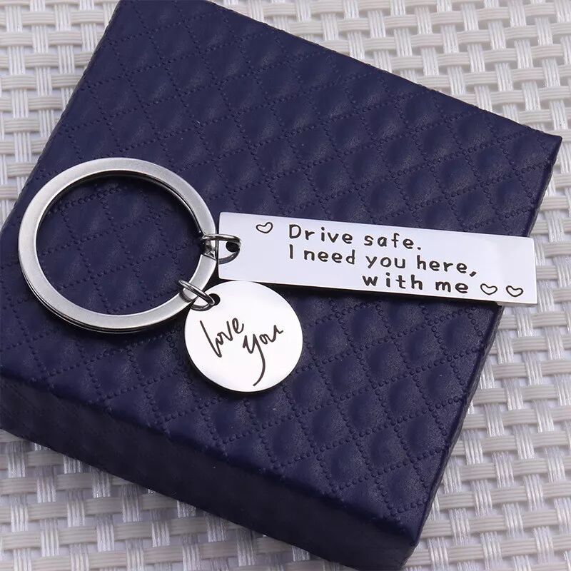 INF Schlüsselanhänger "Drive safe" Edelstahl Silber 1 Packung