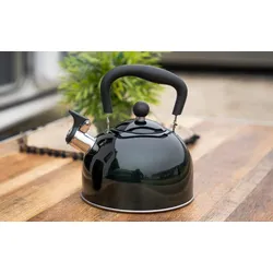 Berger Wasserkessel mit Signalpfeife Schwarz 2,2 Liter