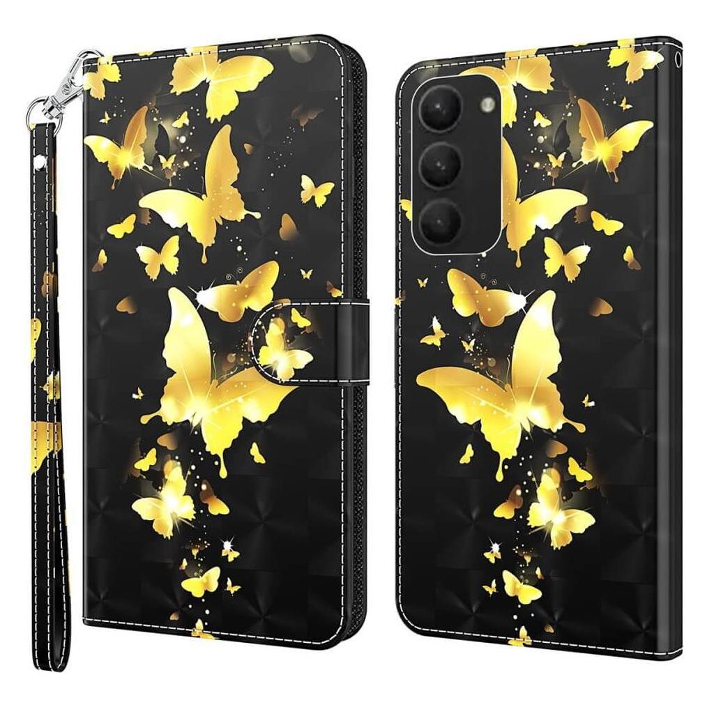 Cover-Discount Etui Glitzer Effekt Schmetterling gold (Samsung Galaxy S24+) (660171388A)