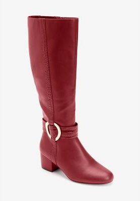 Women's The Vale Tall Wide Calf Boot By Comfortview by Comfortview in Wine (Size 8 M)
