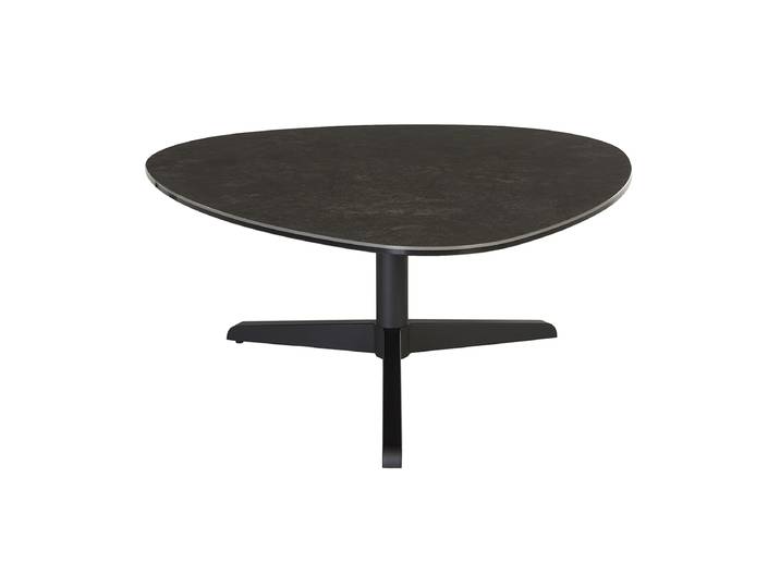 Table basse design en céramique noire et métal L84 cm LEWA