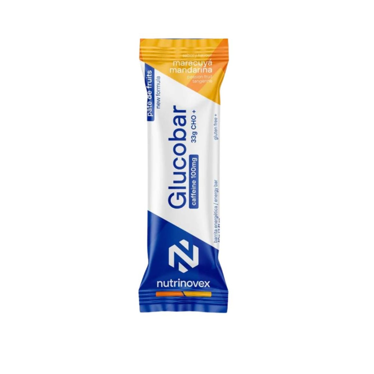 Barra Energética Nutrinovex Glucobar Maracujá Tangerina 33 g CHO Cafeína