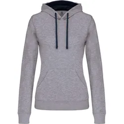 Kariban Damen Kontrast Kapuzen Sweater Hoodie K465 oxford grey/navy XXL
